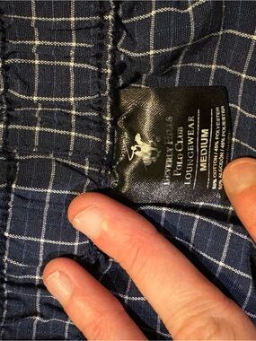 Polo by Ralph Lauren Navy and White Plaid Lounge Shorts